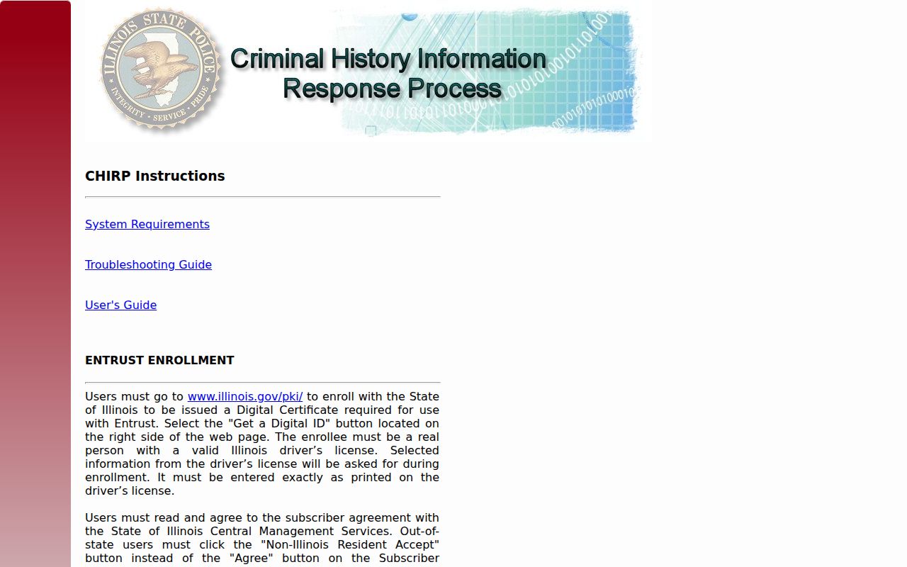Iroquois County criminal history CHIRP search portal