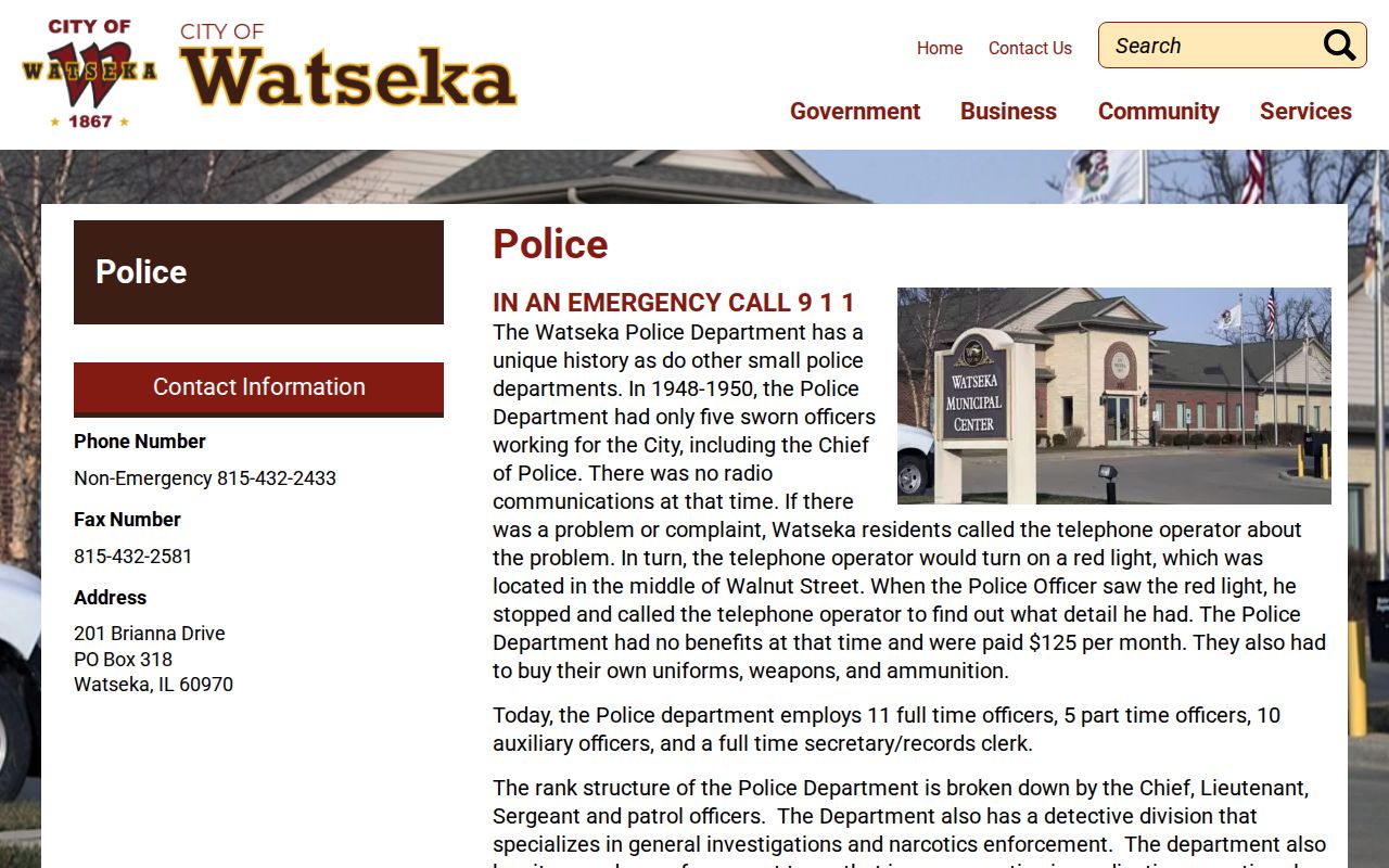Watseka criminal records police department information
